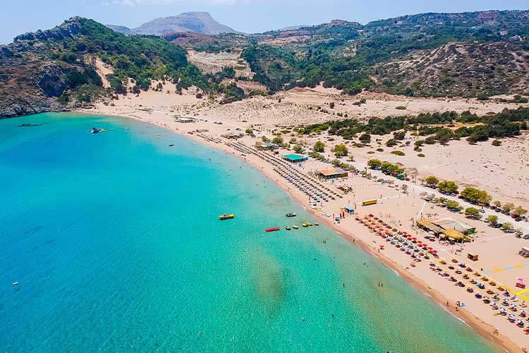 Rhodos mit Kindern: Tsambika Strand